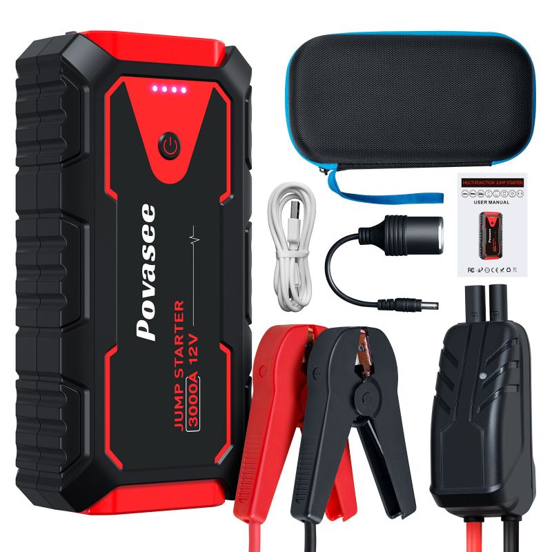Photo 1 of Povasee 3000A Car Jump Starter Booster Jumper Portable Power Bank Battery Charge
