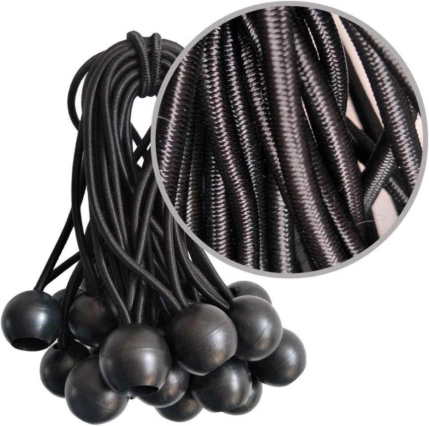 Photo 1 of Ball Bungee Cords, 10 PCS Pack, 4 Inch Black Tie Down Cords for Tarp, Canopy Shelter, Wall Pipe, UV Resistant
