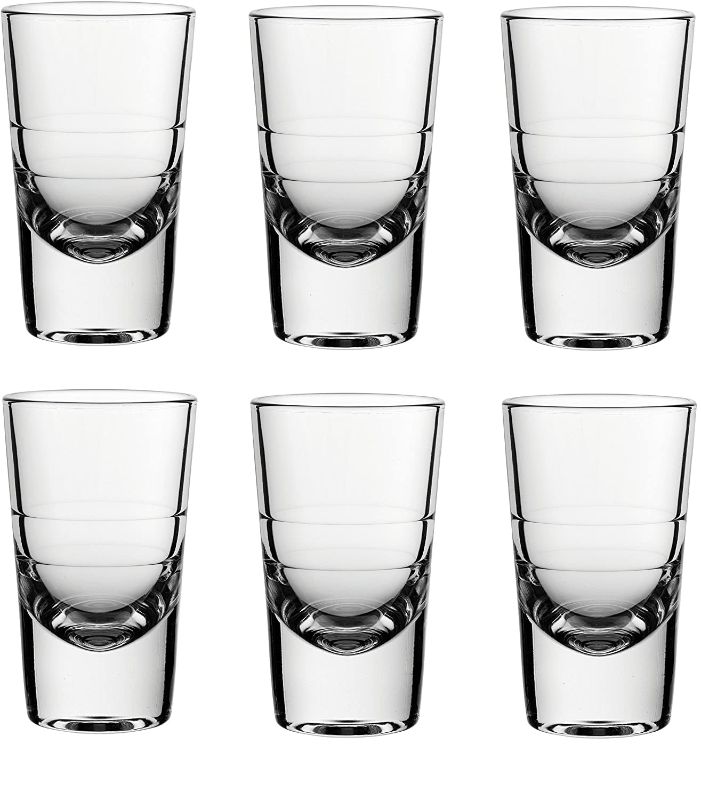 Photo 1 of Isaac Mizrahi Shot Glasses | Set of 6 Shot Glasses for Liquor & Spirits, 3.8 Ounces, Clear | Bar Drinkware Gift Set for Men & Women, Wedding Favors, Groomsmen & 21st Birthday | (Lille Design)

