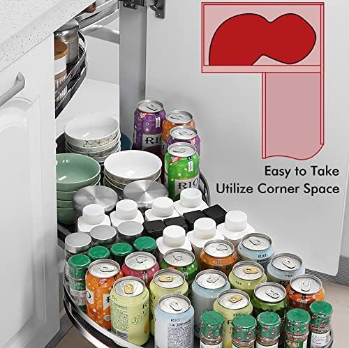 Photo 3 of HAVEITS Blind Corner Pull Out Cabinet Organizer, Soft Close Swing Left Lazy Susan with Non-slip Trays for 36 inch Kitchen Cabinets, Heavy Duty Blind Corner Storage for Right Handed Open Cabinet
