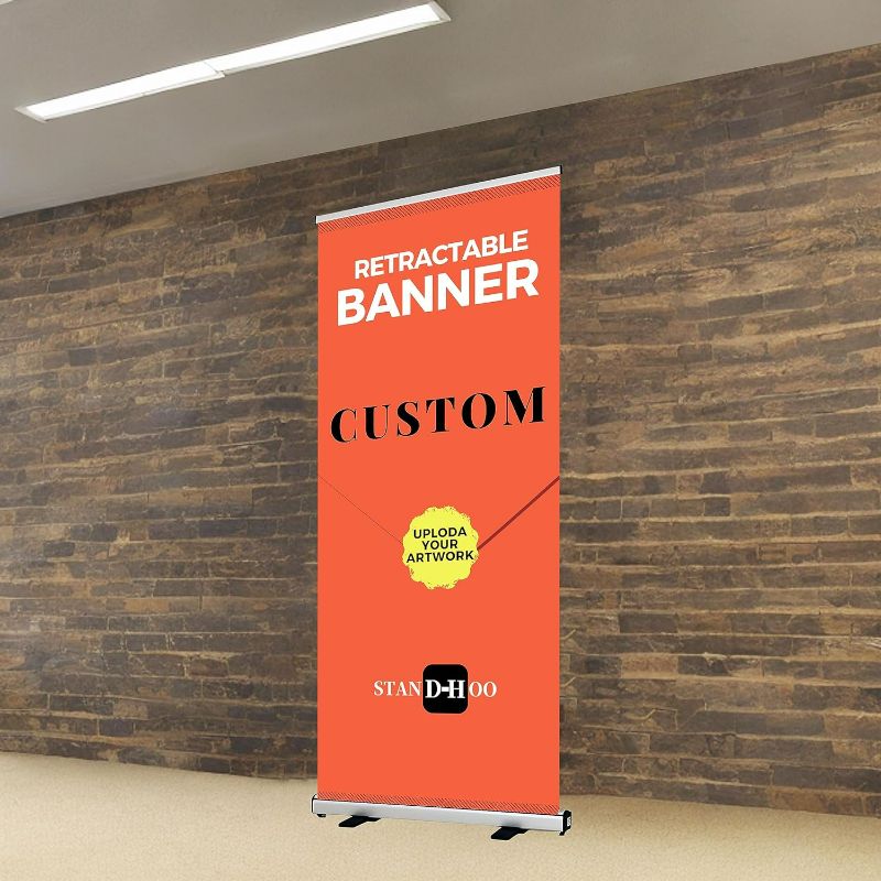 Photo 3 of Breathe- Easy Banner Retractable Banner Stand - Retractable Roll Up Banner Stand with Travel Bag for Trade Shows Retail Display Corporate Events, Advertising (STAND WITH BANNER ) - MAY BE MISSING PARTS
