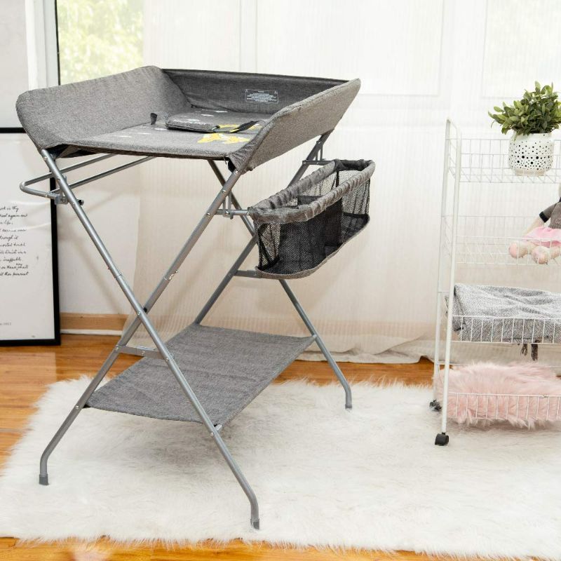 Photo 3 of FIZZEEY Baby Diaper Changing Table - Foldable Portable Folding Changing Table Station w/Storage Organizer
