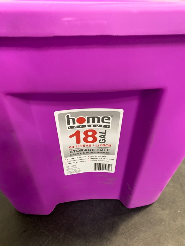 Photo 1 of HOME CONCEPTS 18 Gal Totes, 1 PC Pack, Purple