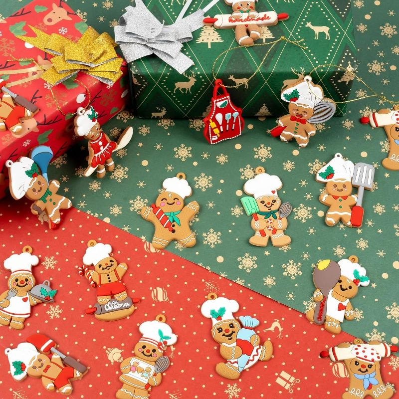 Photo 1 of 12pcs Gingerbread Christmas Decoration for Tree - Cooking Gingerbread Man Ornaments Christmas Hanging Decor for Christmas Tree Home Kitchen Decor Party Supplies
