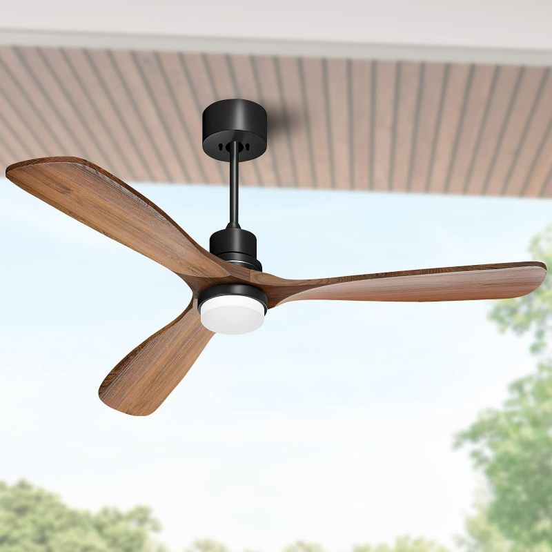 Photo 1 of Sofucor KBS-5247-BK 52'' Ceiling Fan With Light Remote DC Motor 3 Blades Bamboo- ITEM IS NEW BUT MAY BE MISSING  PARTS
