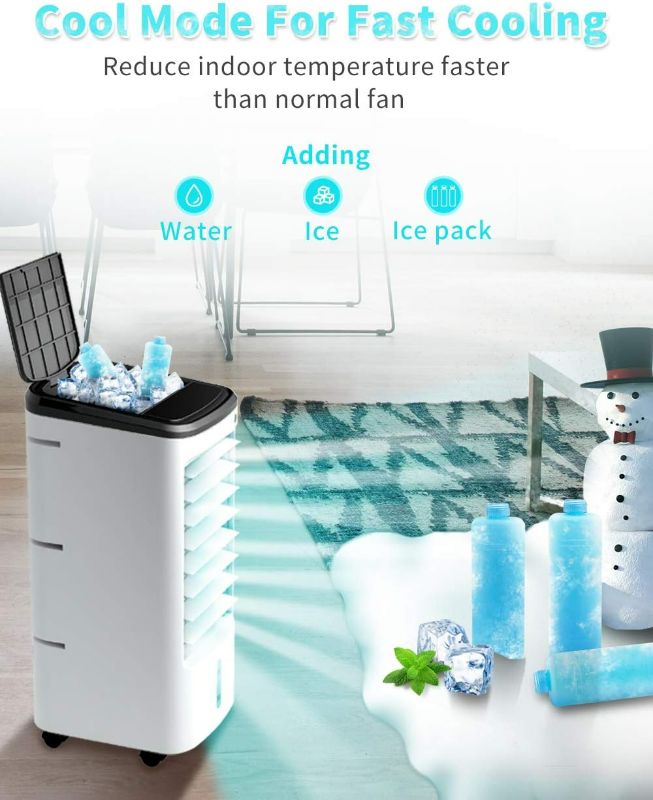Photo 3 of COMFYHOME 3-IN-1 Portable Air Conditioners Windowless, 65° Oscillation Swamp Cooler, 3 Speeds Portable Air Cooler w/Humidifier, Remote & 12 Hours Timer, Evaporative Cooler Cooling Fan for Room Home
