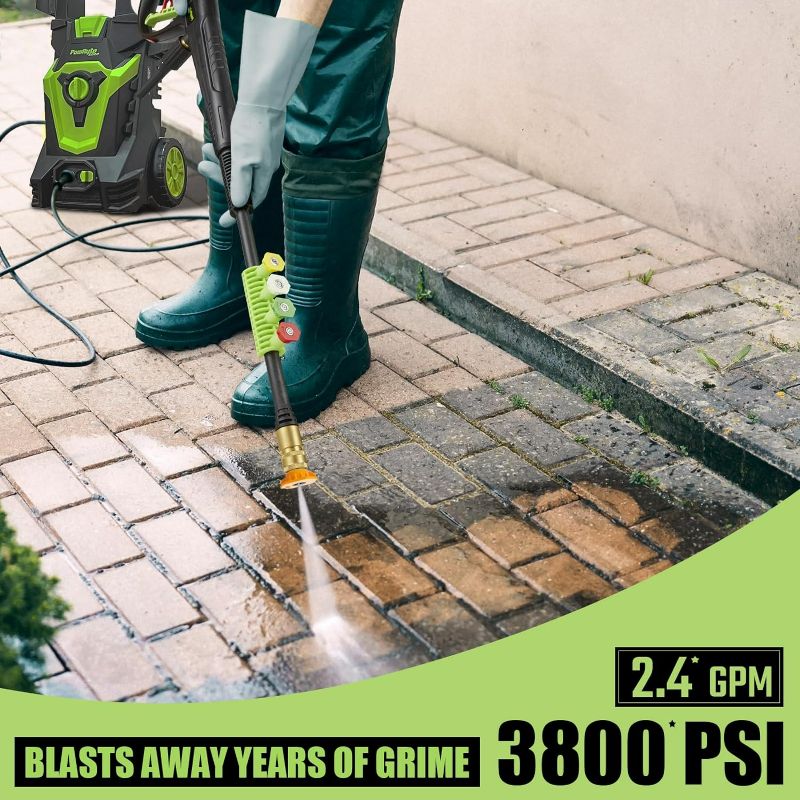 Photo 1 of PowRyte Electric Pressure Washer, Foam Cannon, 4 Different Pressure Tips, Power Washer, 3800 PSI 2.4 GPM-ITEM IS NEW BUT  MAY BE MISSING PARTS
