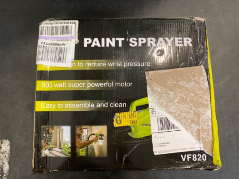 Photo 8 of VONFORN Paint Sprayer, 800W HVLP Electric Spray Paint Gun with 6.5FT Airhose, 4 Nozzles & 3 Patterns, Spray Gun for Cabinets, Fence, Garden Chairs,...-ITEM IS NEW BUT  MAY BE MISSING PARTS
