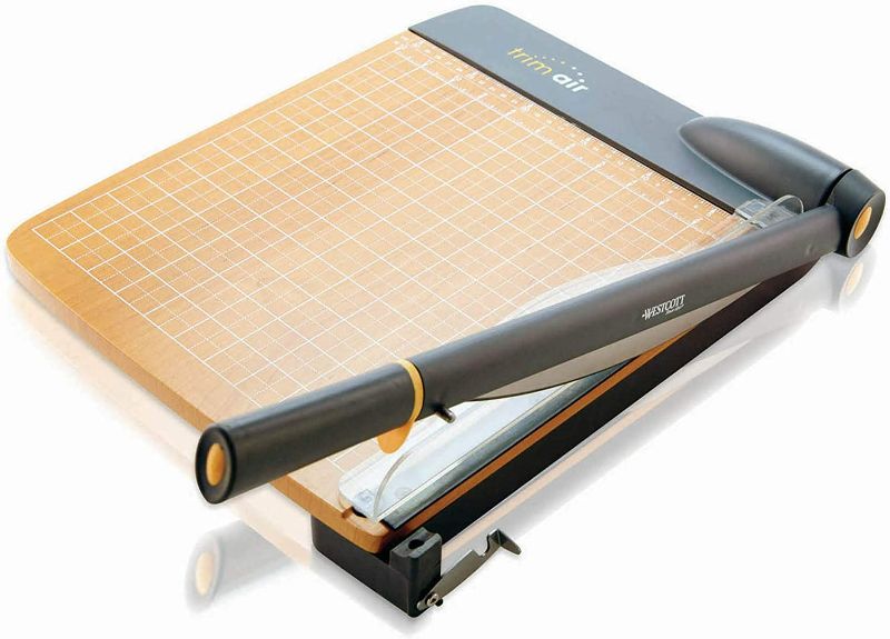 Photo 1 of Westcott ?15106 TrimAir 12-Inch Guillotine Paper Cutter, Heavy-Duty Multi-Paper Trimmer with 30 Sheet Capacity-ITEM IS NEW BUT  MAY BE MISSING PARTS


