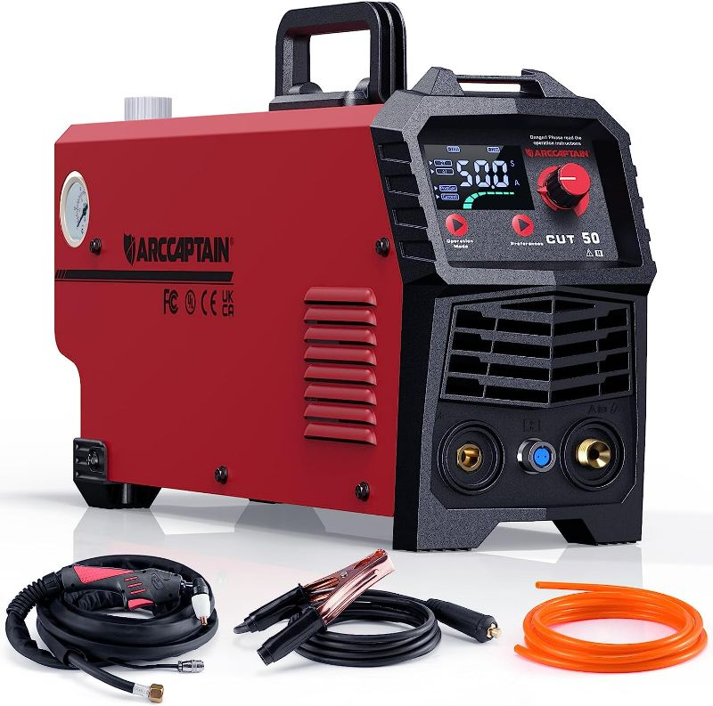 Photo 1 of ARCCAPTAIN Plasma Cutter, [Large LED Display] 50Amps Cutter Machine with 110/220V Dual Voltage DC Inverter IGBT 1/2 Inch Clean Cut Post Flow and 2T/4T, for Beginners DIY-ITEM IS NEW BUT  MAY BE MISSING PARTS
