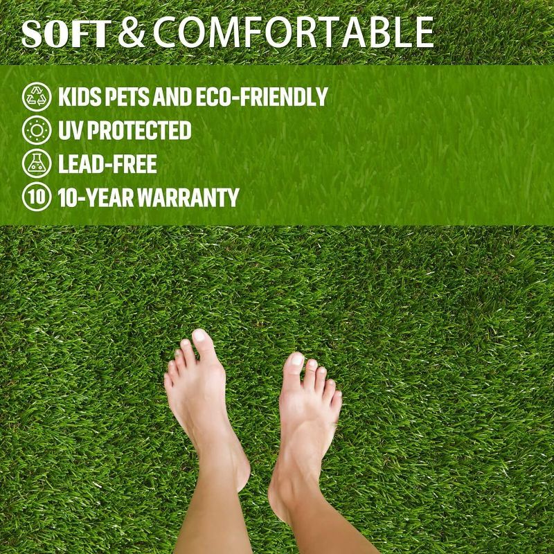 Photo 3 of ZGR Artificial Garden Grass 3 ft x 5 ft (15 Square ft) Premium Lawn Turf, Realistic Fake Grass, Deluxe Synthetic Turf, Thick Pet Turf, Perfect for Carpet Doormat Indoor/Outdoor Landscape, Non Toxic-ITEM SEEMS NEW BUT MAY BE USED
