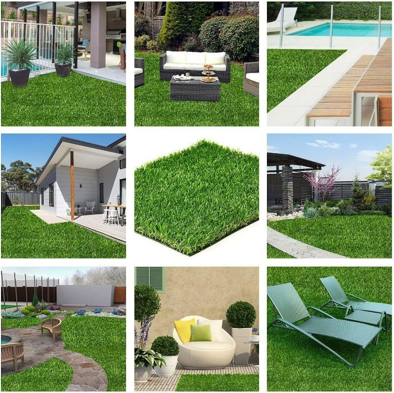 Photo 4 of ZGR Artificial Garden Grass 3 ft x 5 ft (15 Square ft) Premium Lawn Turf, Realistic Fake Grass, Deluxe Synthetic Turf, Thick Pet Turf, Perfect for Carpet Doormat Indoor/Outdoor Landscape, Non Toxic-ITEM SEEMS NEW BUT MAY BE USED
