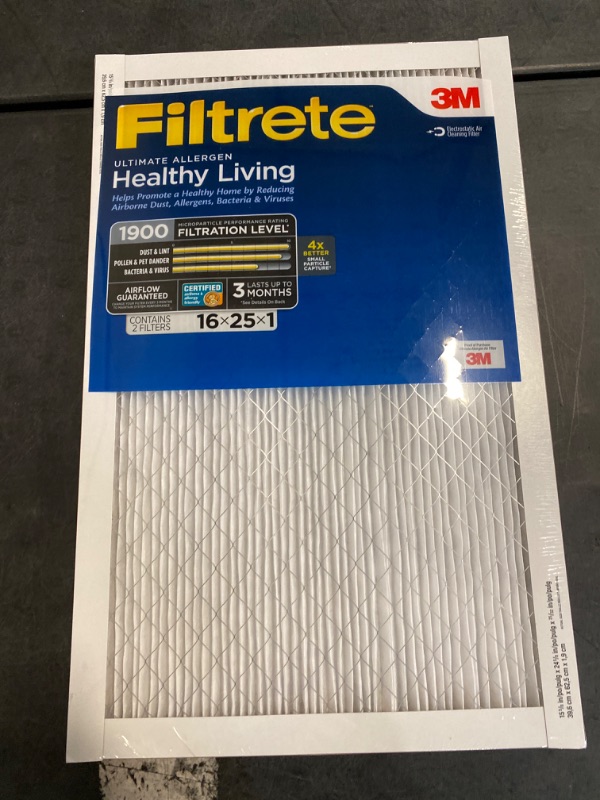 Photo 1 of 3M - 2001DC-1900 Filtrete Ultra Allergen Reduction FPR9 Air Furnace Filter 16" X 25" X 1" (1-Pack) White
