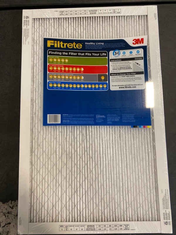 Photo 2 of 3M - 2001DC-1900 Filtrete Ultra Allergen Reduction FPR9 Air Furnace Filter 16" X 25" X 1" (1-Pack) White
