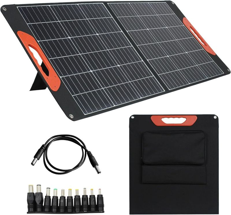 Photo 1 of 100W Portable Solar Panel Charger for RV & Camping Essentials Solar Power Kit for Home w/ DC & USB Outputs
