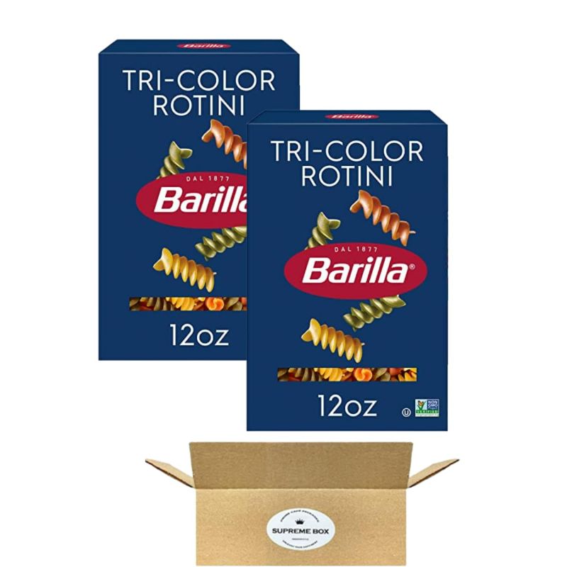 Photo 1 of Barilla Tri-Color Rotini Pasta - Non-GMO Pasta Made with Durum Wheat Semolina - Kosher Certified Pasta, 12 oz. box - Pack of 2 (24 oz. in total)
