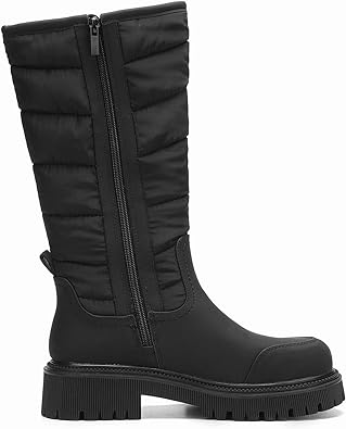 Photo 2 of EETTARO Women's Mid Calf Boots Fashion Winter Snow Boot Warm Fur-Lined Side Zip Platform Booties
