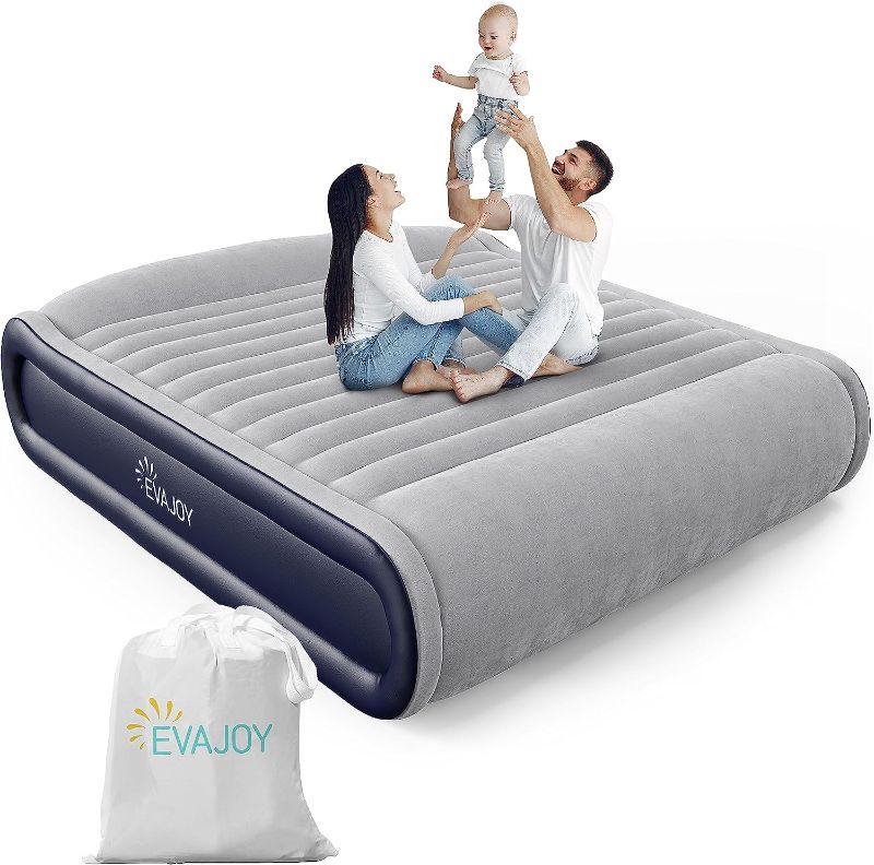 Photo 1 of Evajoy Full Air Mattress with Built-in Pump, Inflatable Air Mattress with Integrated Pillow, Fast Inflation/Deflation, Airbed with Thickened PVC Build, Waterproof Flocking, for Home, Camping
MAY BE MISSING PARTS