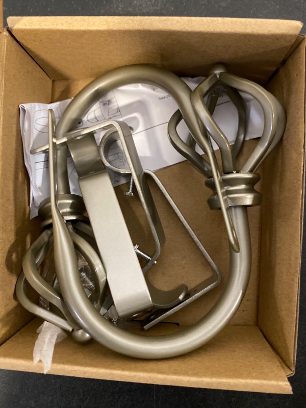 Photo 1 of KAMANINA 1 Inch Curtain Rod Single Window Rod 72 to 144 Inches (6-12 Feet), Antique Sliver Curtain Rods for Windows, Twisted Cage Finials-ITEM IS UNBOXED/ MAY BE MISSING PCS 
