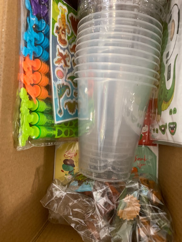 Photo 2 of 52 Pcs Party Favors for Kids 4-8, Birthday Gift Toys, Goodie Bag Stuffers, Treasure Box Carnival Prizes, Gifts Classroom, Pinata Bags Filler Boys and Girls 8-12 Dinosaur themed 

