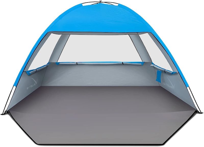 Photo 1 of Venustas Beach Tent Sun Shelter for 3/4-5/6-7/8-10 Person, UPF 50+ UV Protection Beach Canopy, Lightweight and Easy Setup-ITEM IS NEW BUT MAY BE MISSING PARTS
