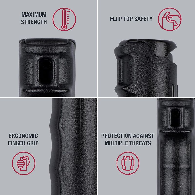 Photo 2 of SABRE Pepper Spray & 2-in-1 Stun Gun with Flashlight, Self Defense Kit, 25 Bursts, 10 Ft. Range, Finger Grip for Better & Faster Aim, Painful 1.60 µC Charge, 120 Lumen LED Light, Rechargeable Battery
