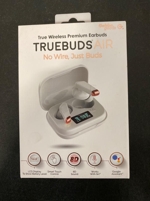 Photo 1 of Premium TrueBuds Air True Wireless Earbuds with Charging Case and LED Battery Life Indicator
