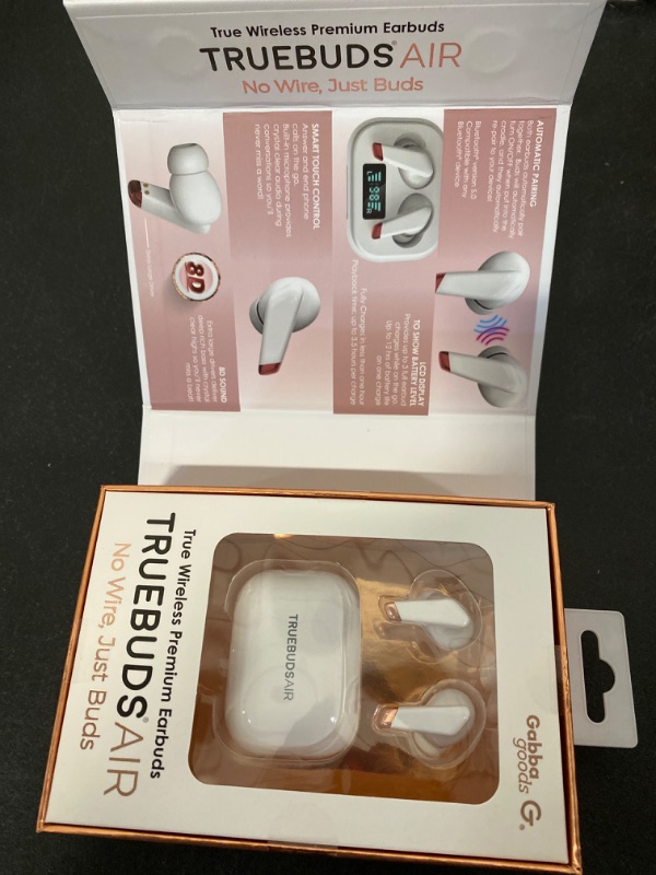 Photo 2 of Premium TrueBuds Air True Wireless Earbuds with Charging Case and LED Battery Life Indicator
