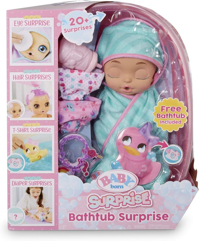 Photo 1 of Baby Born Surprise Bathtub Surprise Teal Kitty Ears includes 1 Baby Doll
