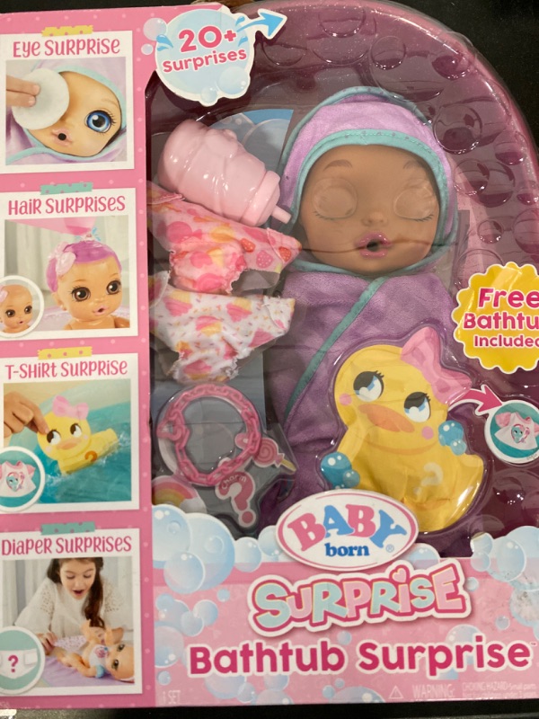 Photo 4 of Baby Born Surprise Bathtub Surprise Teal Kitty Ears includes 1 Baby Doll
