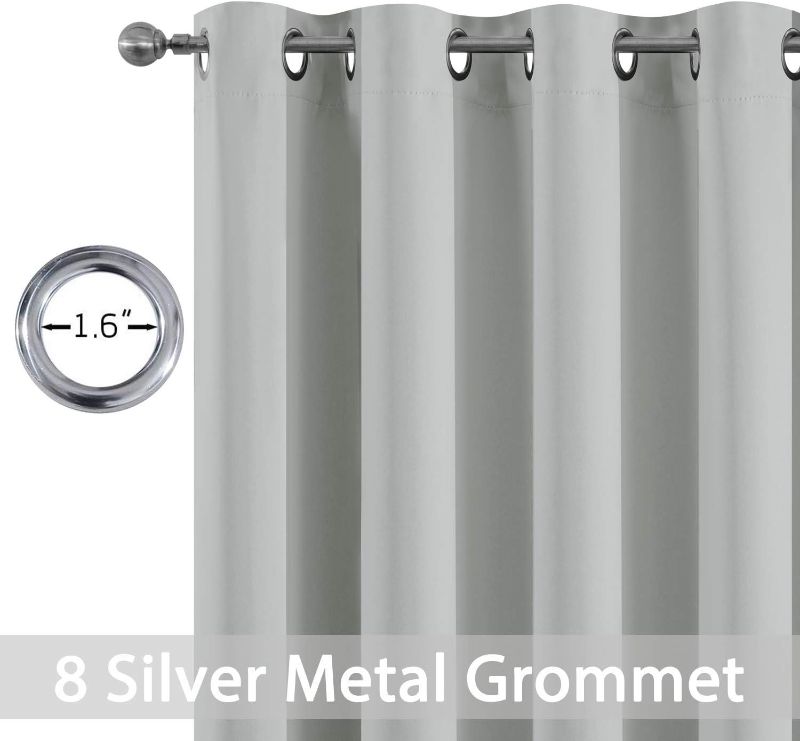 Photo 1 of BGMENT- Soft and Smooth Blackout Curtains for Bedroom - Grommet Thermal Insulated Room Darkening Curtains for Living Room, Set of 1 Panel (42 x 45 Inch, Light Grey)
