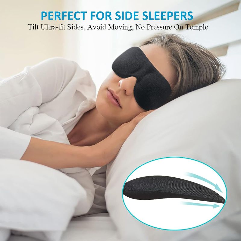 Photo 3 of Sleep Mask for Side Sleeper 3 Pack, 100% Blackout 3D Eye Mask for Sleeping, Night Blindfold for Men Women
