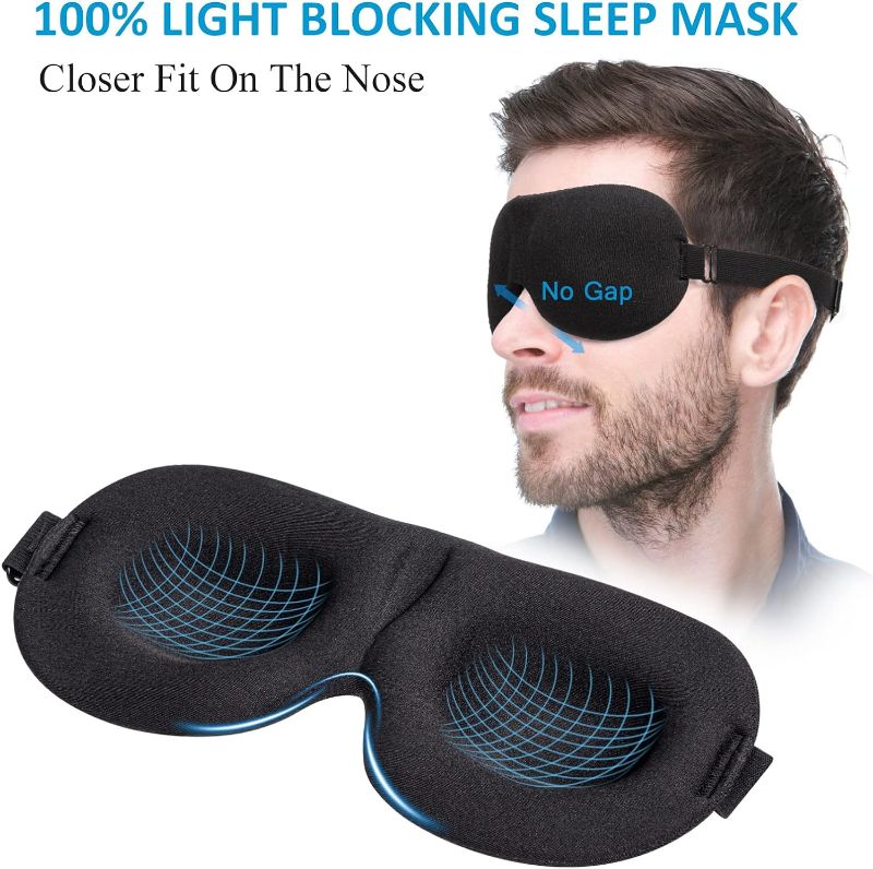 Photo 2 of Sleep Mask for Side Sleeper 3 Pack, 100% Blackout 3D Eye Mask for Sleeping, Night Blindfold for Men Women
