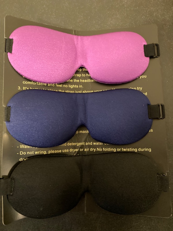 Photo 4 of Sleep Mask for Side Sleeper 3 Pack, 100% Blackout 3D Eye Mask for Sleeping, Night Blindfold for Men Women
