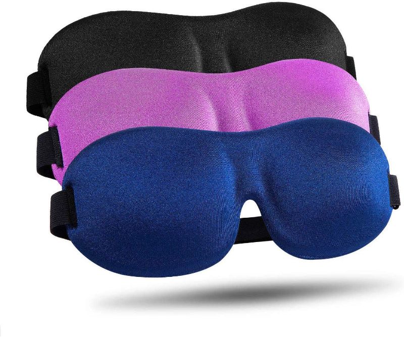 Photo 1 of Sleep Mask for Side Sleeper 3 Pack, 100% Blackout 3D Eye Mask for Sleeping, Night Blindfold for Men Women
