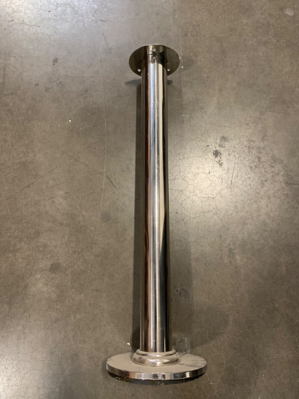 Photo 1 of 2 FT 8 IN Heavy Base Chrome Metal Pole Stand with 3 Holes-ITEM MAY BE USED 
