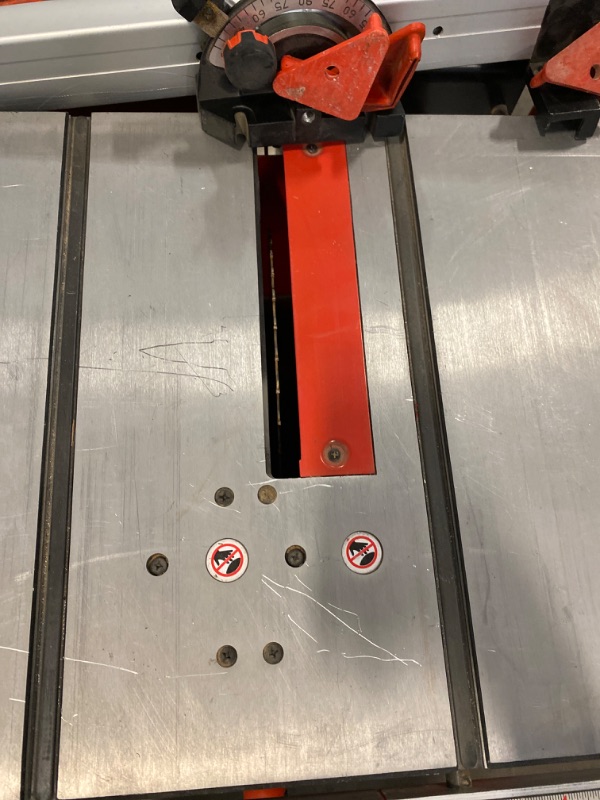 Photo 1 of BLACK & DECKER-  Table Saw, Table Saw, 36T Blade, Cutting Speed, Aluminum Table, Benchtop Table Saw with Metal Stand, Sliding Miter Gauge- ITEM IS USED / MAY BE MISSING PARTS

