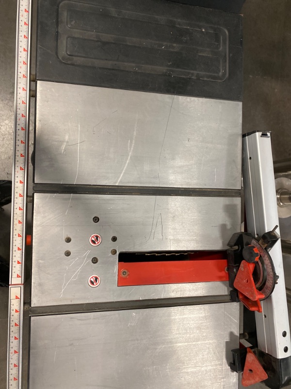 Photo 2 of BLACK & DECKER-  Table Saw, Table Saw, 36T Blade, Cutting Speed, Aluminum Table, Benchtop Table Saw with Metal Stand, Sliding Miter Gauge- ITEM IS USED / MAY BE MISSING PARTS

