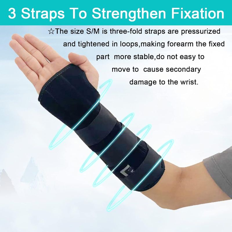 Photo 2 of Unisex Forearm and Wrist Support Splint Brace Double Fixation Wrist Brace For Carpal Tunnel,Adjustable Night Time Forearm Immobilizer Brace Splints- (Large/ Right)