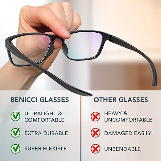 Photo 2 of Stylish Blue Light Blocking Glasses for Women or Men - Ease Computer and Digital Eye Strain, Dry Eyes, Headaches Blurry Vision Instantly Blocks Glare from Computers Phone Screens 
