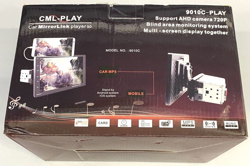 Photo 1 of CML-Play Car Mirror Link Stereo MP5 Player 9010C 1080P 9" HDP5-II NEW, Open Box
-BOX HAS BEEN OPENED / MAY BE MISSING PCS

