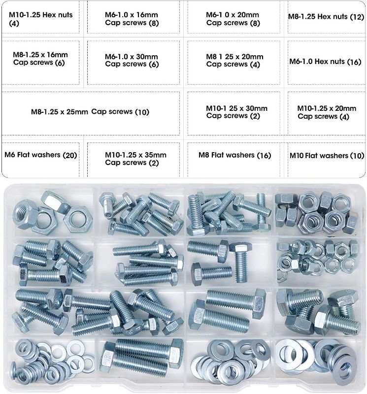 Photo 1 of T.K.Excellent Hex Bolts M6 M8 M10 and Hex Nuts and Washers Set Kit,50 Pcs-ITEM IS NEW BUT MAY BE MISSING PARTS

