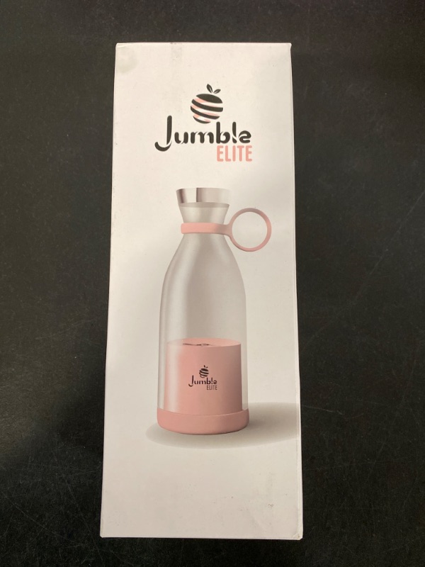 Photo 4 of JUMBLE ELITE- Personal Size Blender, Portable Blender, Mini Home Wireless Charging Student Blender, Four Blades Personal Size Blender Travel Bottle for with sponge cleaning brush (Pink)
