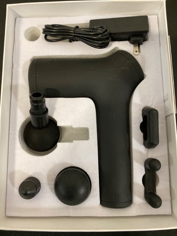 Photo 4 of Massage Gun Deep Tissue, Handheld Electric Muscle Back Massager, High Intensity Percussion Massagers Device for Pain Relief with 10 Attachments & 30 Speed(Black)-ITEM IS NEW BUT MAY BE MISSING PARTS


