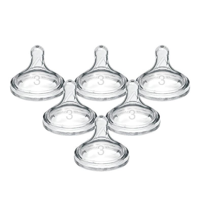 Photo 1 of Dr. Brown's Natural Flow Level 3 Wide-Neck Baby Bottle Silicone Nipple, Medium-Fast Flow, 6m+. 100% Silicone Bottle Nipple, 6 Pack
