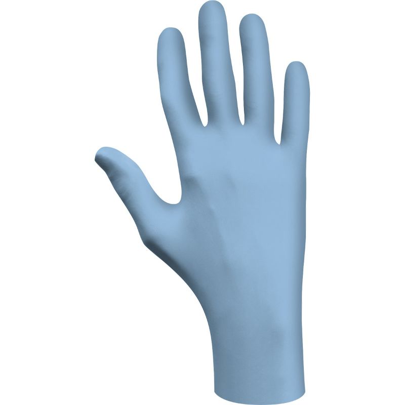 Photo 1 of SHOWA 7005PF Nitrile Powder-Free Biodegradable Disposable Glove, 9.5" Length, 4 mil Thick, Medium (1 Box of 100) - Made in the USA,Blue
