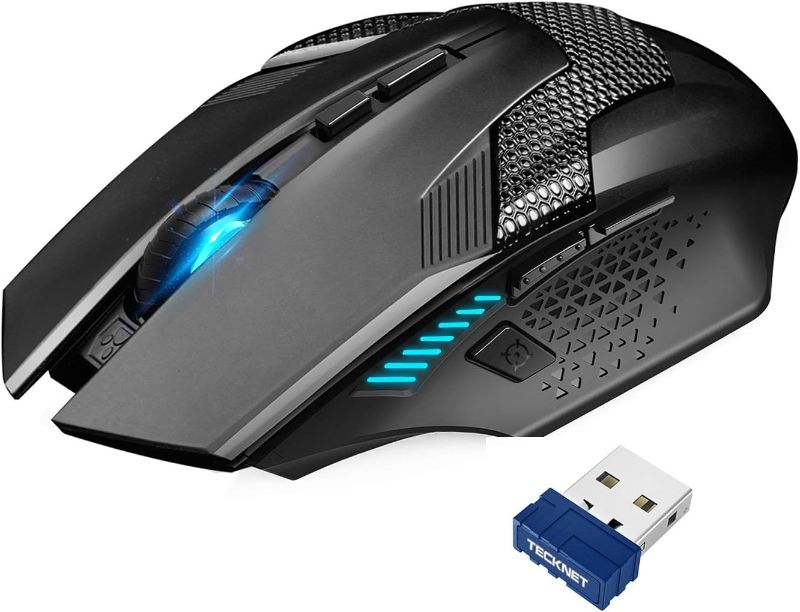 Photo 1 of TECKNET Wireless Gaming Mouse, 4800 DPI Wireless Computer Mouse with 8 Buttons, 2.4 Ghz Ergonomic PC Gaming Cordless Mouse for PC/Mac/Laptop

