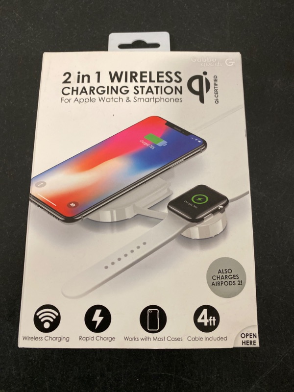 Photo 1 of Gabba Goods 2 In 1 Dual Wireless Charging Station For iPhone & Apple Watch
