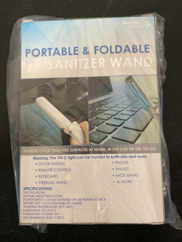 Photo 1 of UV Light Sanitizer Wand, Portable UVC Light Disinfector UV Wand for Smartphone Home Travel Package Belongins Clinically Proven Disinfector Chargable KPP (white1)
