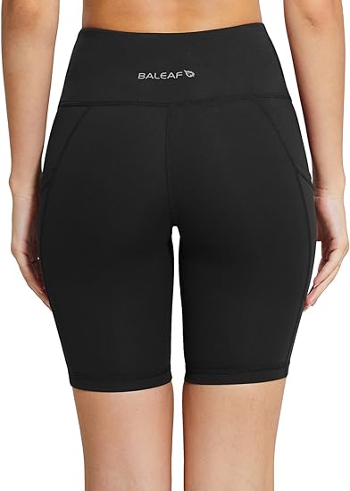 Photo 2 of BALEAF Women's  Biker Shorts High Waist Workout Yoga Running Volleyball Spandex Shorts with Pockets
